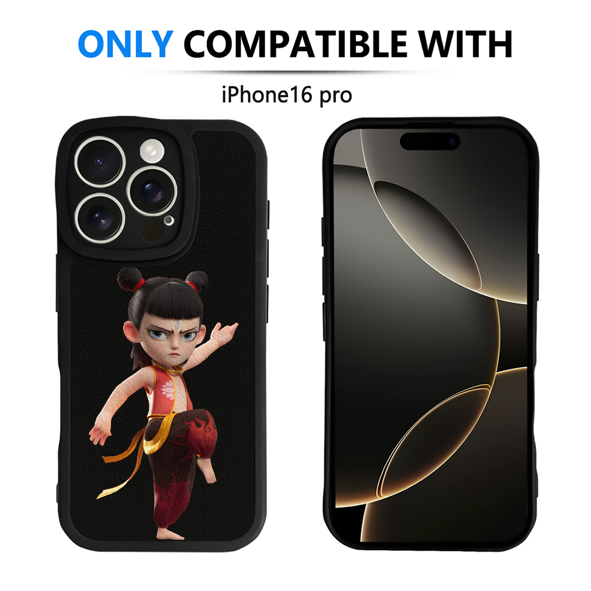 （画像用） Ne Zha 2 ナタ 魔童の大暴れ 【iPhone 16シリーズ対応】シリコンスマホケース（レザー調） 材質：シリコン